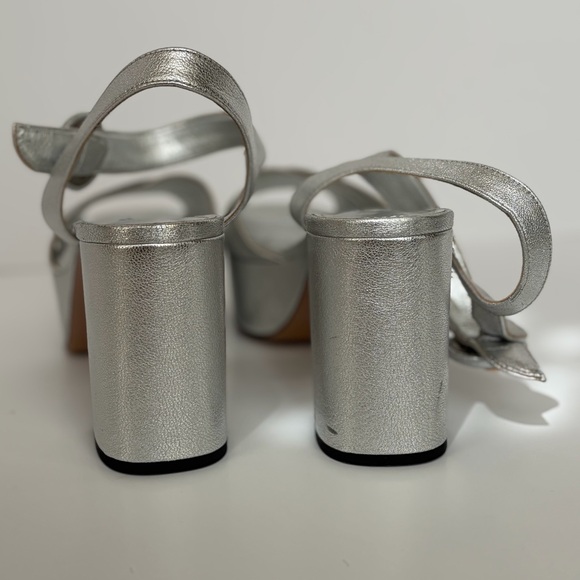 Prada Silver Criss Cross Platform Sandals - Picture 4 of 9